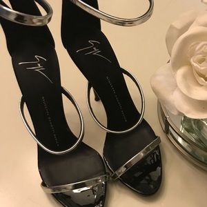 Black and silver strappy Giuseppe Sandals
